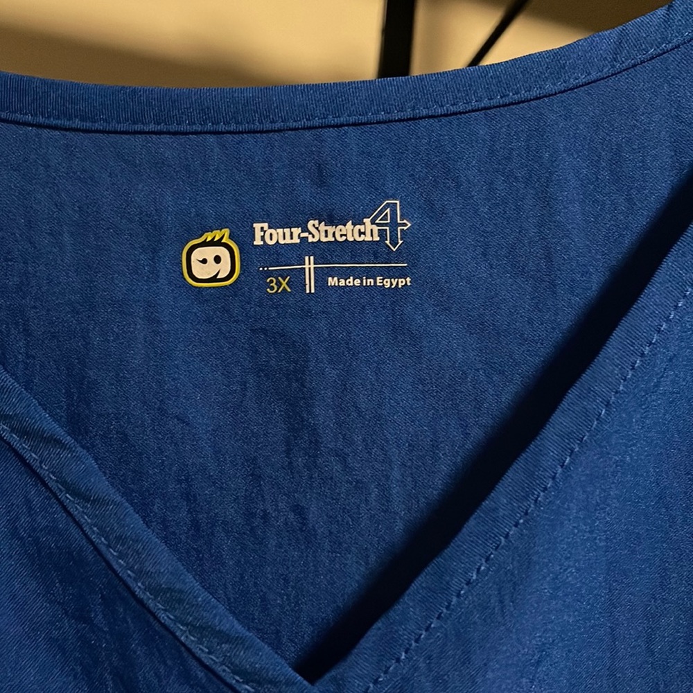 Wonderwink Four stretch plus size 3x Royal Blue scrub Top and pants